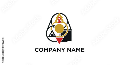 Company Logo Design Template with Shapes.