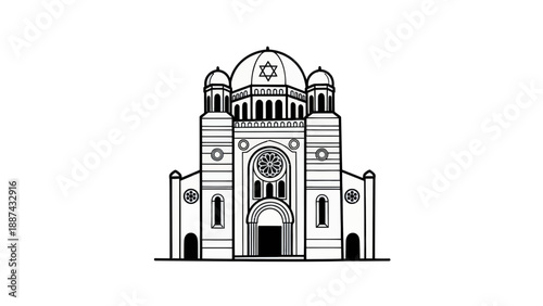 Ornate Synagogue Building Icon