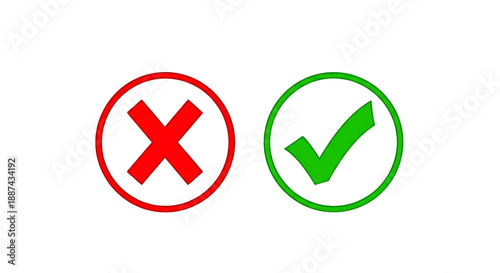 Free Download Red X and Green Check Mark Symbols on Black Background - GFXLoad