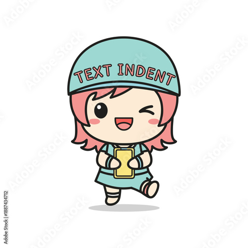 Schilderij op canvas Cartoon character holding a book with text indent hat