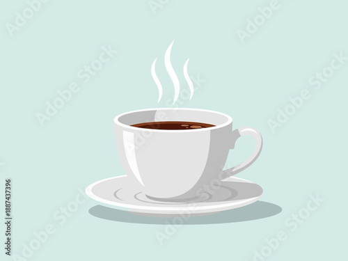 White Coffee Cup with Steam Rising.