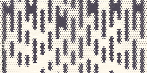Hexagon Shapes Vector Abstract Geometric Technology Oscillation Wave Isolated on Light Background. Halftone Hex Retro Simple Pattern. Minimal 80s Style Dynamic Tech Wallpaper