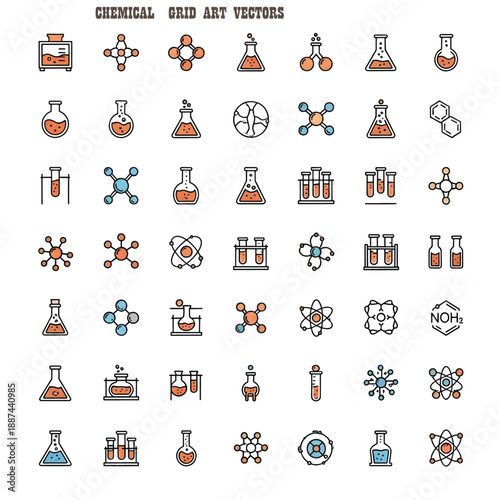 Chemical Science Concept with Laboratory and Molecules