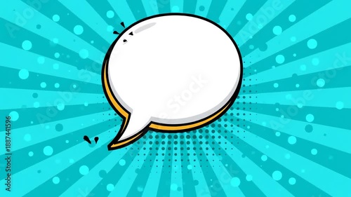 Speech Bubble Expanding with Comic Pop Art Background Animation for Communication and Dialogue Concept