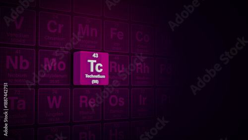 Foto Modern periodic table element Technetium 3D illustration