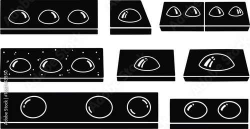 Various Electric Stove Top Designs and Configurations Shown