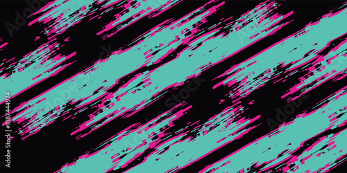 Car sticker wrap banner abstract sporty lines pink blue greenish grunge color combination brush storm thunder pattern racing motorsport.