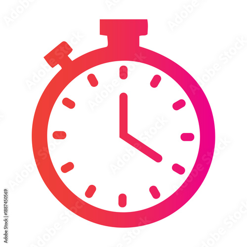 Simple stopwatch icon representing time measurement and the concept of speed, urgency, and efficiency