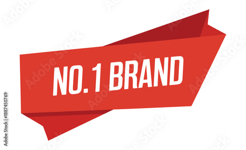 Принти на полотні No 1 Brand red flat banner, bold number one brand text design, vector illustration for marketing promotion branding and advertising use