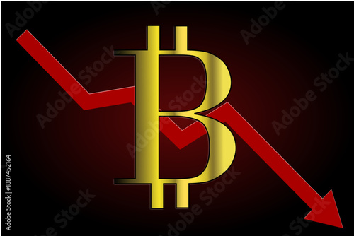 Sigle BTC avec courbe décroissante