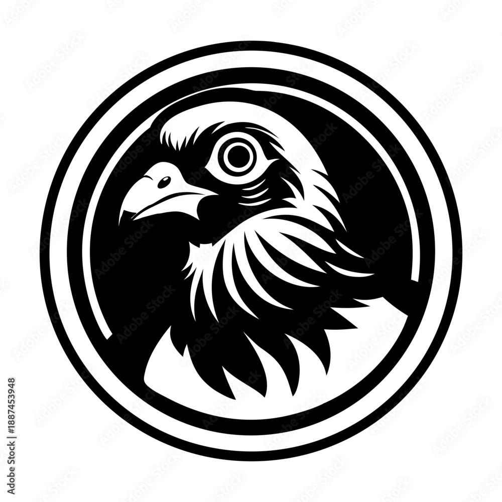 Fototapeta premium Glyph Style Pigeon Bird Symbol