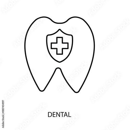 dental concept line icon. Simple element illustration. dental concept outline symbol design.