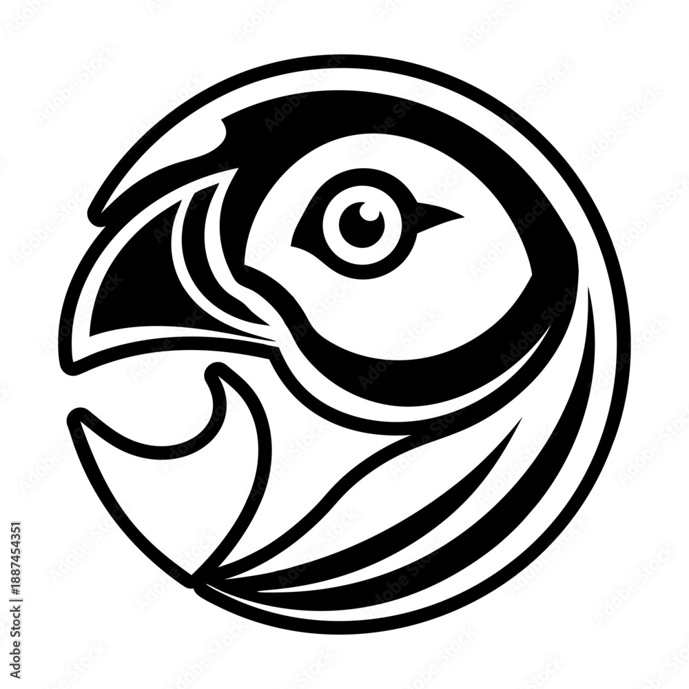 Obraz premium Glyph Style Puffin Bird Icon