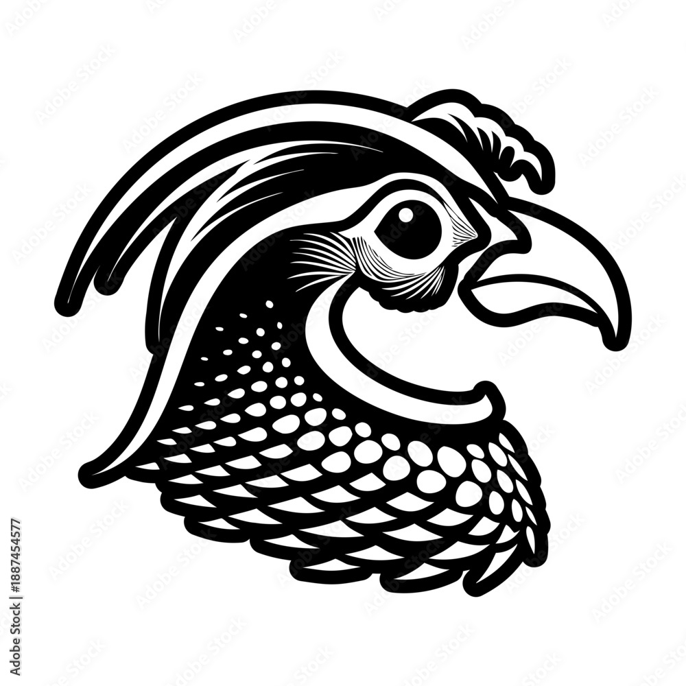 Obraz premium Glyph Style Quail Bird Icon