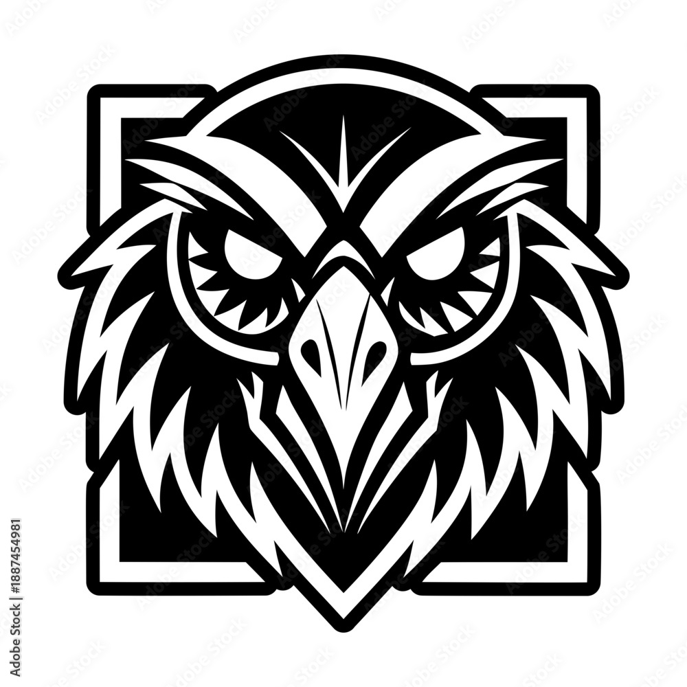 Fototapeta premium Glyph Style Raven Bird Icon