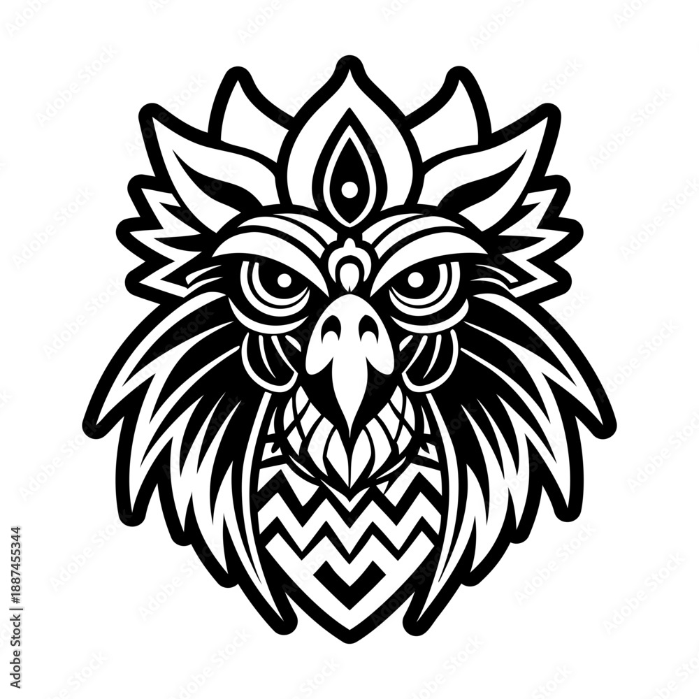 Fototapeta premium Glyph Style Rooster Bird Logos 