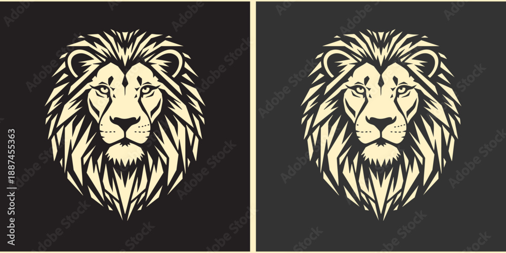 Fototapeta premium Lion Head Face Logo Vector Illustration Design