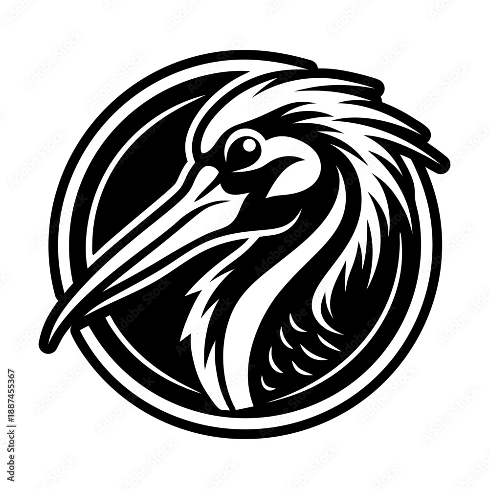 Fototapeta premium Glyph Style Stork Bird Icon