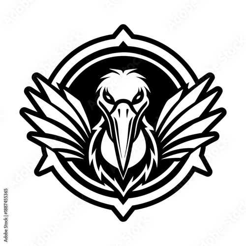 Glyph Style Stork Bird Icon