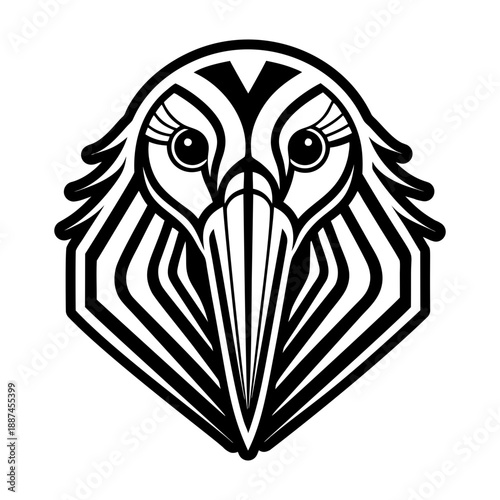 Glyph Style Stork Bird Icon
