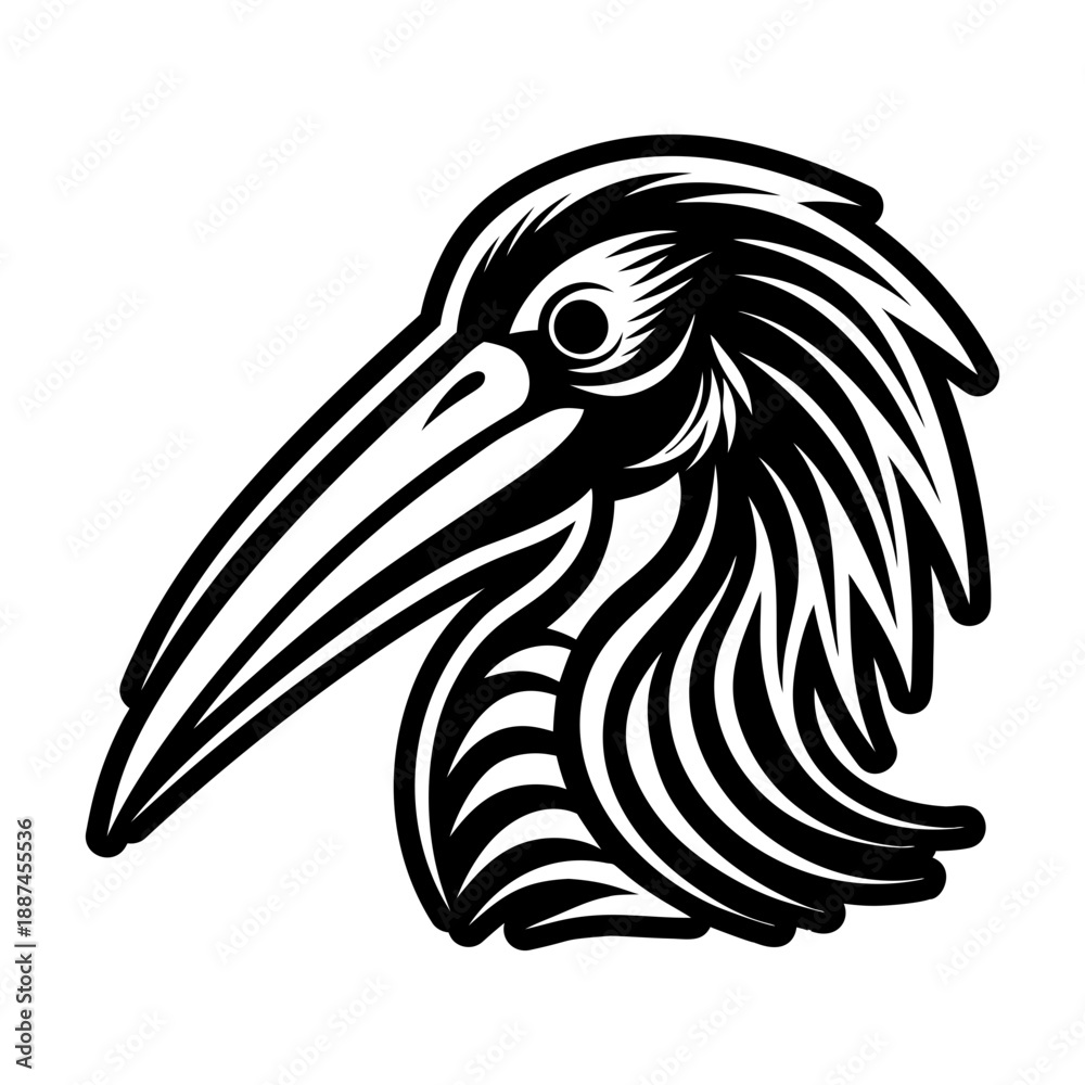 Fototapeta premium Glyph Style Stork Bird Logos