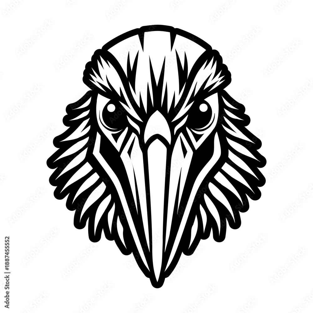 Obraz premium Glyph Style Stork Bird Logos