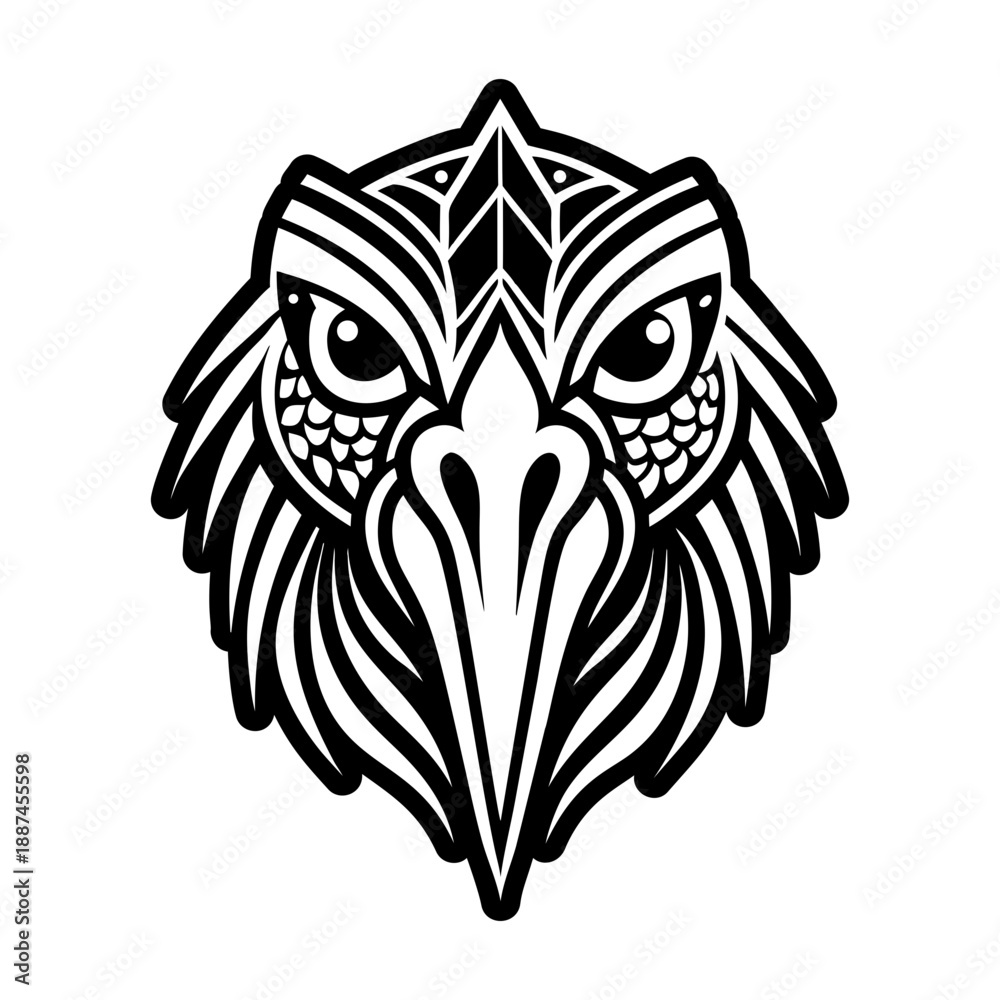 Obraz premium Glyph Style Stork Bird Logos