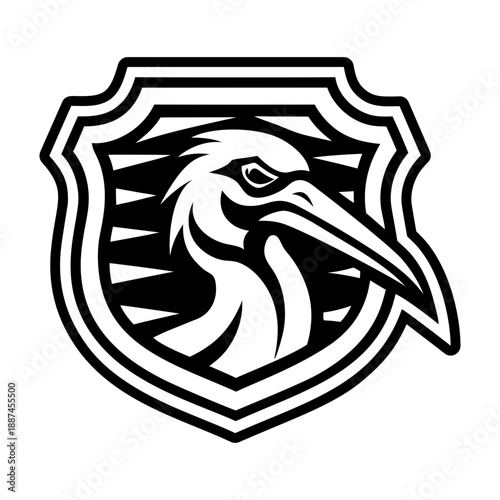 Glyph Style Stork Bird Symbol