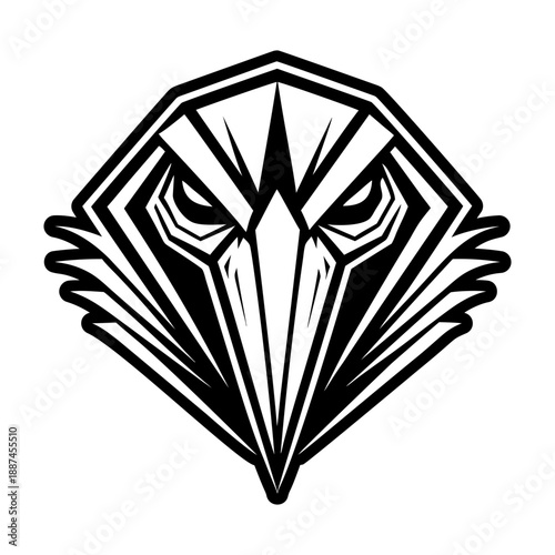 Glyph Style Stork Bird Symbol