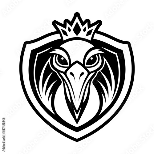 Glyph Style Stork Bird Logos