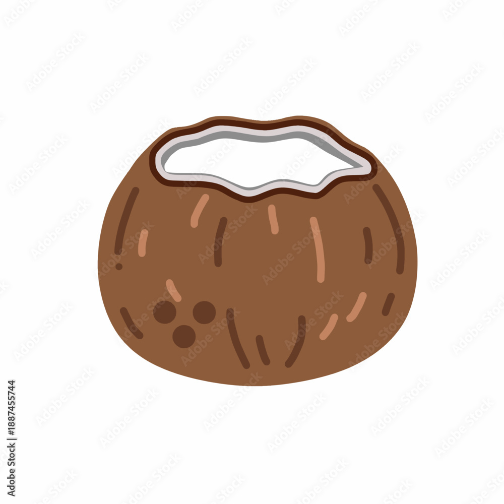 Fototapeta premium Coconuts that have been peeled and the tops split