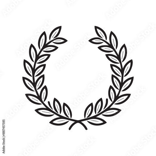 Premium Laurel Wreath Vector Illustration for Award and Victory Logo Design
