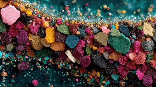 Colorful Mineral Particle Texture Background Abstract Natural Design Material

