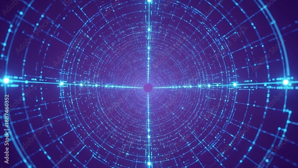 Obraz premium Futuristic blue grid technology background.