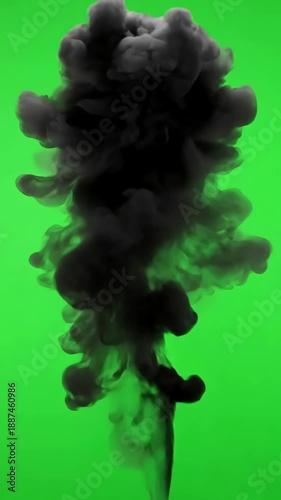 Professional VFX Stock Footage with dark smoke on a green screen background chroma key distortion, overlay, glitch, static noise, scan lines black background, 4k animated video loop