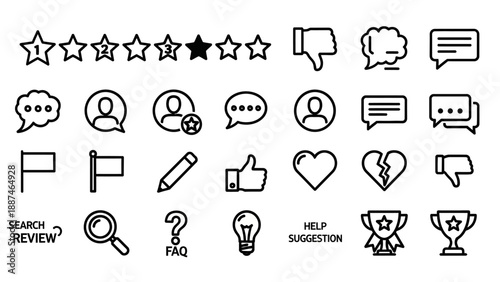 Social Media Icons Set for Communication.