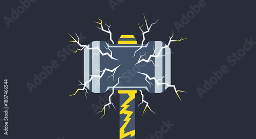 Battery Explosion with Lightning Bolt Icon.