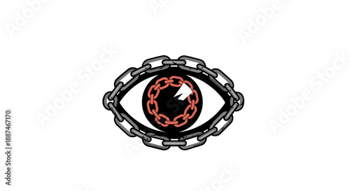 Illustration of an Eye with Chain.