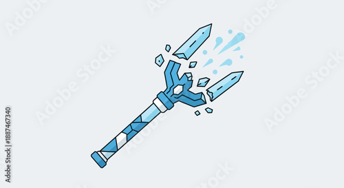 Sword Breaking Apart with Shards and Fragments.
