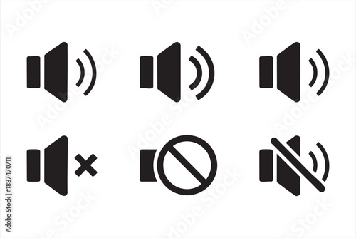 Speaker And Mute Control Symbols For System Settings UI