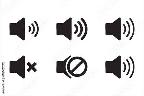 Audio Control And Speaker Status Icons For Software Dashboards