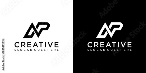 AP or PA initial letter vector logo design concept