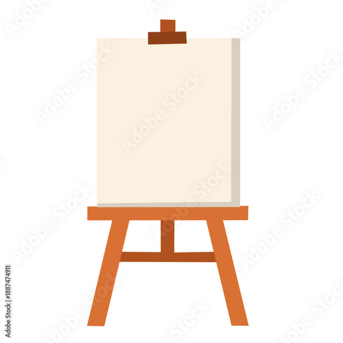 Canvas Easel in Flat Cartoon Style for Art Studio Design
