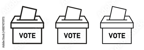 Referendum icon elements vector illustration. flat style sign vector. Voting icons, editable stroke. voting ballot box icon vector outline set. Voting icons collections icon minimal casting votes