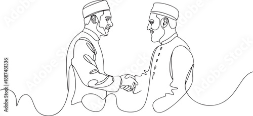 Muslim Men's Cordial Handshake