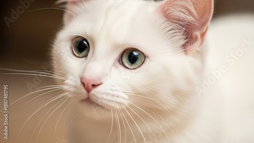 White cat with blue eyes