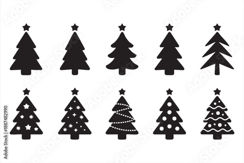 Minimal Xmas Tree Icons for Digital Products, UI and Interface Design