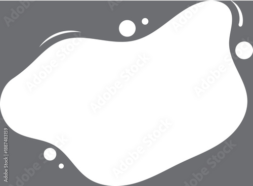 Minimal White Abstract Blob Shape for UI Mask and Overlay