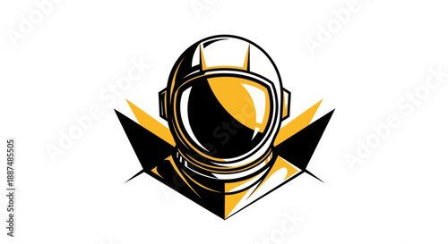 Astronaut helmet emblem illustration vector art graphic design