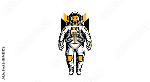 Astronaut in spacesuit illustration isolated on white background for design